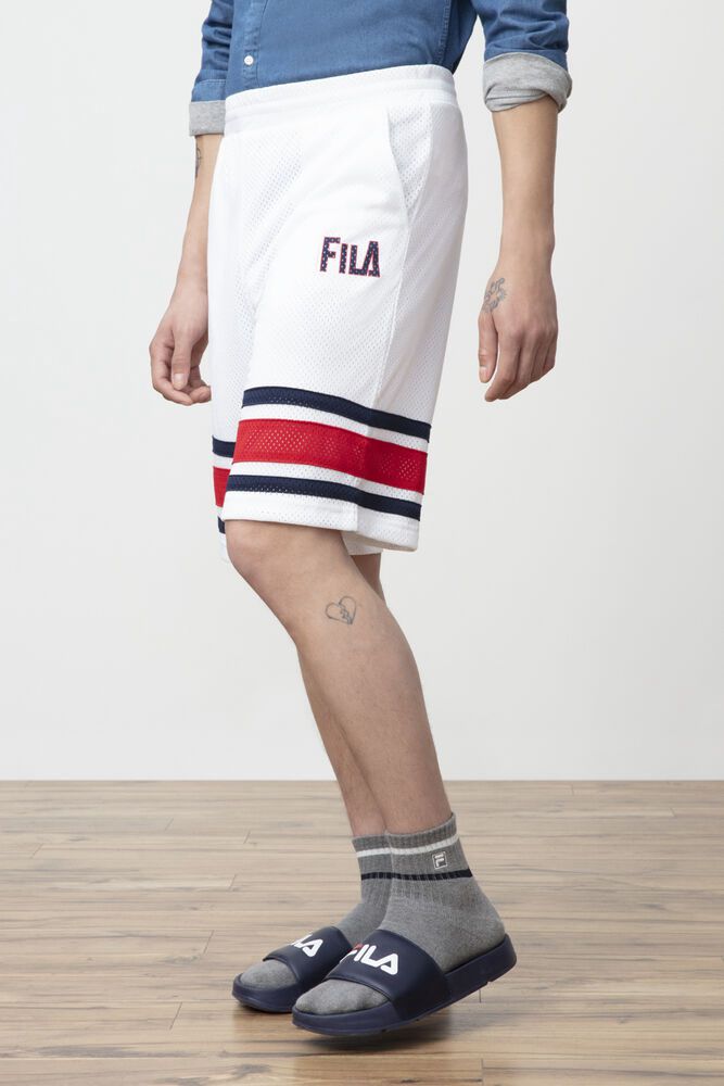 Fila Shorts Mens White - Parker - Philippines 8043295-KQ